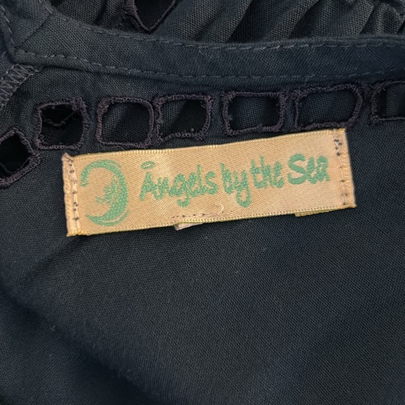 Angels by the Sea Dark Green Boho Summer Spaghetti Strap Embroidered Dress Sz L - Picture 8 of 8